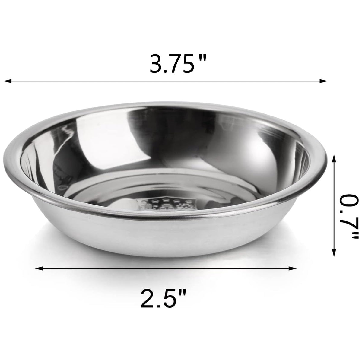 Fasmov 12 Pack 3.75 inches 18/8 Stainless Steel Sauce Bowl Round Seasoning Dishes Sushi Dipping Saucers Bowl Mini Appetizer Plates, Saucers Dishes Sushi Dipping Bowel, Silver
