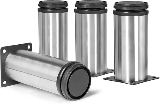 5 Inch Metal Furniture Legs Stainless Steel Adjustable Legs Silver Metal Legs