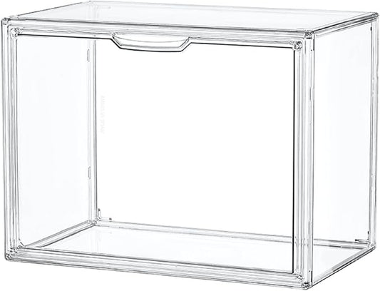 Clear Acrylic Display Case, Stackable Plastic Storage Bins