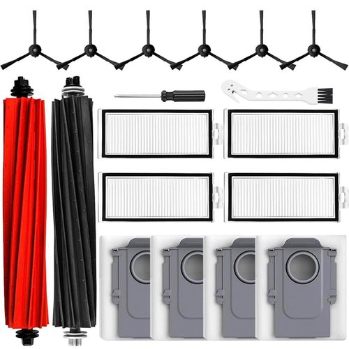Chrostion Q5 Max+ Accessories Compatible with Roborock Q8 Max/Q8 Max+, Q5 Pro/Q5 Pro+,Q5 Max+,Q5 DuoRoller+ Robot Vacuum,1 Main Brush,6 Side Brushes,4 Filters,4 Bags,2 Tools