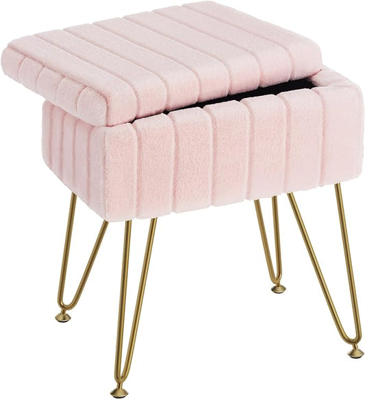 Greenstell Vanity Stool Chair Faux Fur