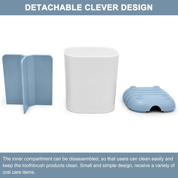 Toothbrush Holder for Bathroom, Plastic Detachable for Easy Cleaning
