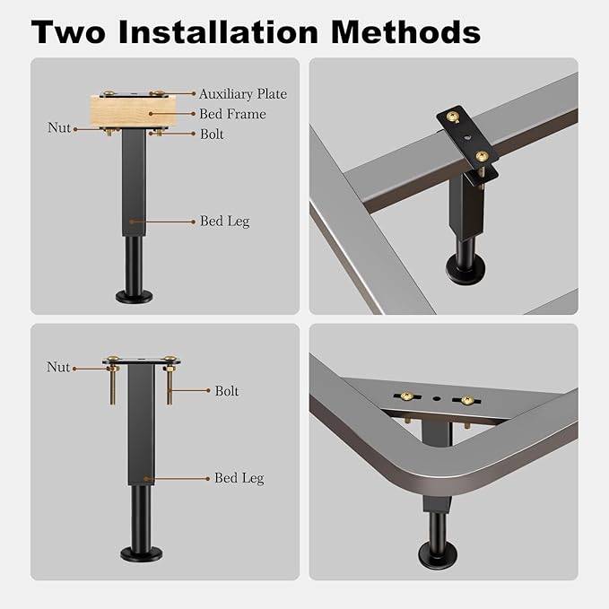 Bed Support Legs, 6.2-8 in Heavy Duty Metal Furniture Feet