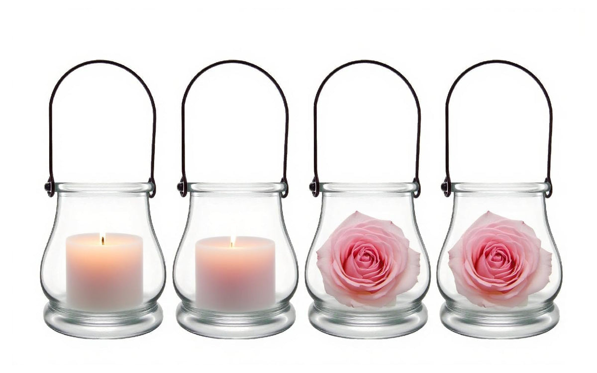 4PCS Hanging Candle Holder for for Wedding Ornaments,Glass Tea Lights Candles Holders,Clear Terrarium Containers Small Glass Globes Ornament Votive Candleholders for Party Celebration Decoration