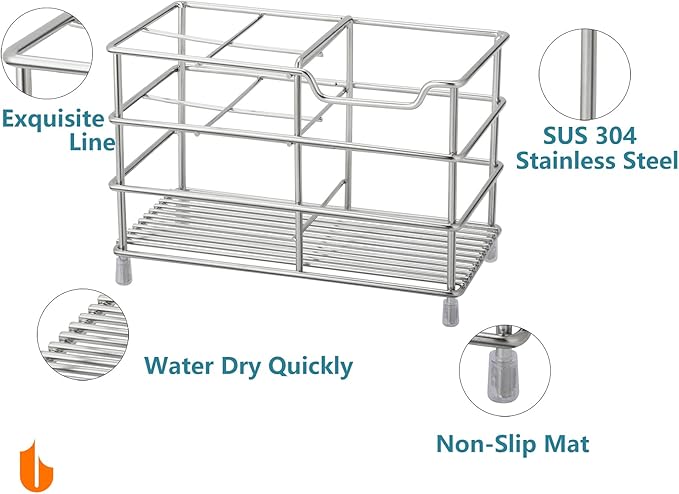 Urbanstrive 304 Stainless Steel Bathroom Toothbrush Holder Toothpaste Holder