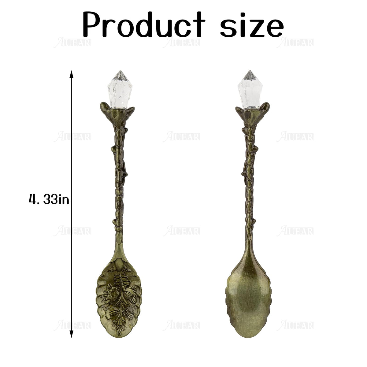 AUEAR, 50 Pack Vintage Crystal Spoons Set Carved Coffee Tea for Home Office Party Supplies