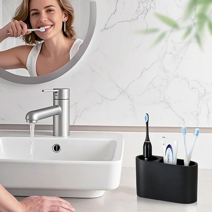 Luxspire Toothbrush Holder, 2 Slots Toothbrush and Toothpaste Holdersfor