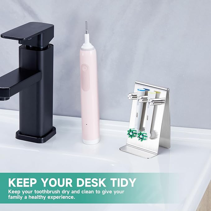 Electric Toothbrush Head Holder Adhesive or Tabletop, Tooth Brush Holder