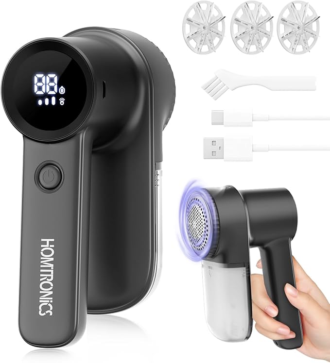 Rechargeable Fabric Shaver Lint Remover : 3-Speeds Sweater Shaver