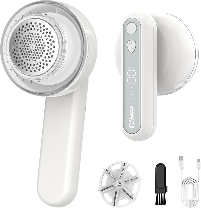 COPPA Lint Remover, LR-01 Remove Fuzz Lint USB-C Rechargeable 6 Blades & 3