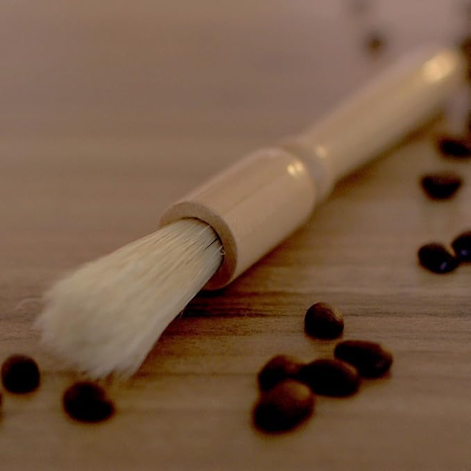 Coffee Grinder Cleaning Brush, Wood Handle & Natural Bristles Wood Dusting