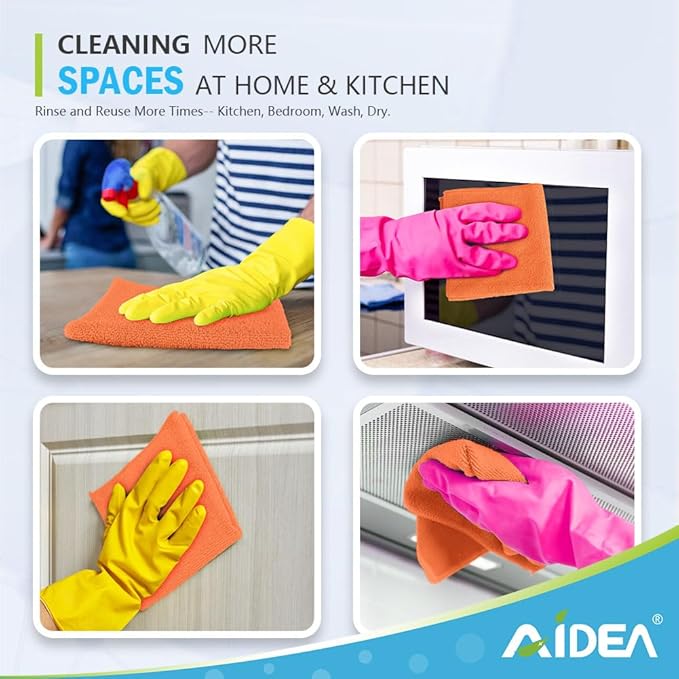 AIDEA Microfiber Cleaning Cloth-12PK, Soft Microfiber Towels