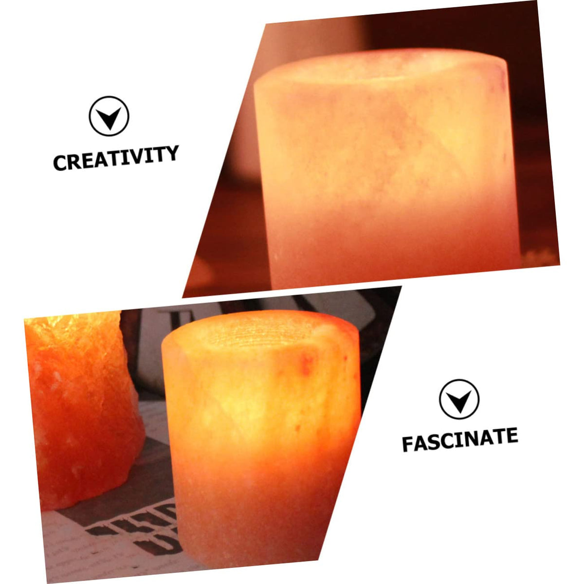 PRETYZOOM 2pcs Himalayan Salt Candle Holder for Living Room Decor Unique Candlestick for Yoga and Meditation for Housewarming and Cozy Atmospheres