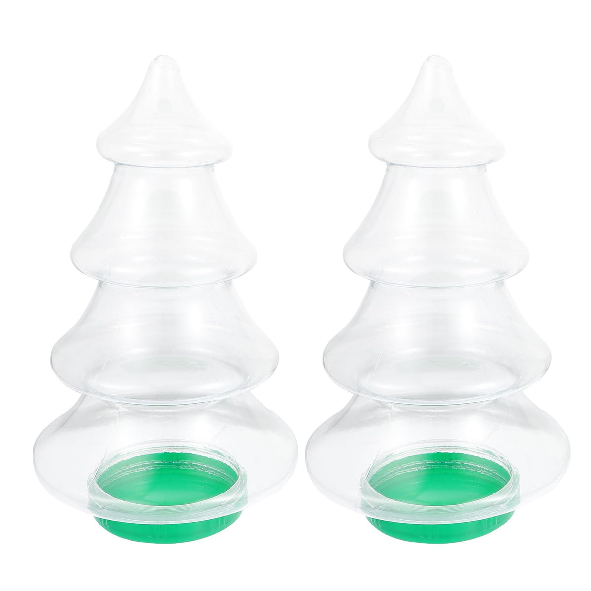 Abaodam Plastic Containers 2pcs Large Christmas Tree Container Christmas Tree Shaped Jar for Party Wedding Party Supplies Favors Plastic Cookie Jar