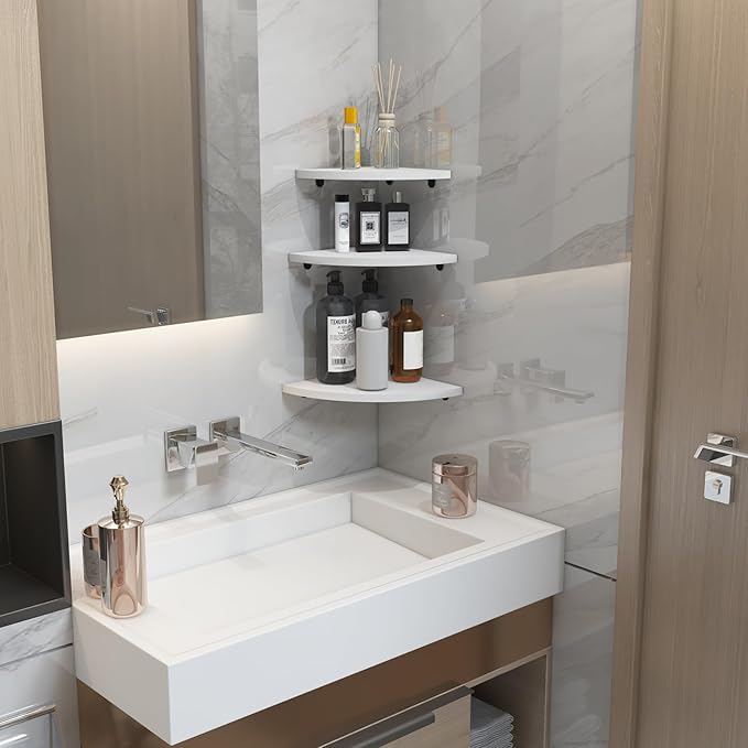 HORLIMER Floating Corner Shelf Wall Mount, Living Room
