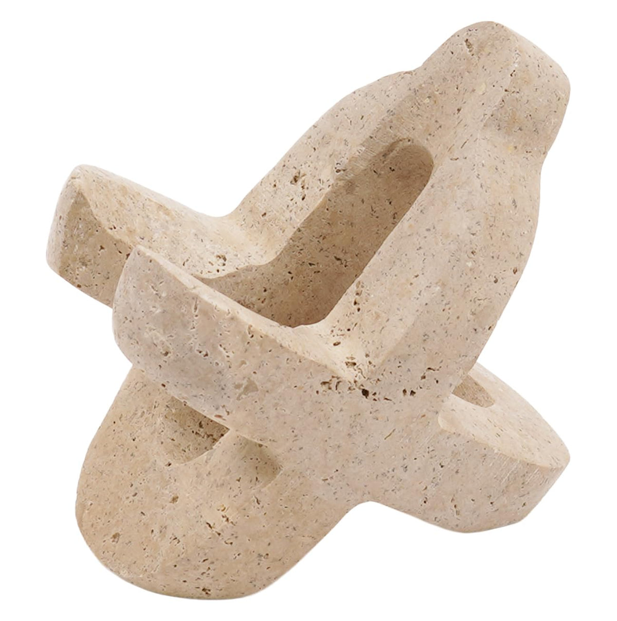 Marble Cell Phone Stand Holder in Travertine, 4'' Key & Sunglass Organizer, Pen & Pencil Stand for Office Stationery Home Office and Desk Stand Decor