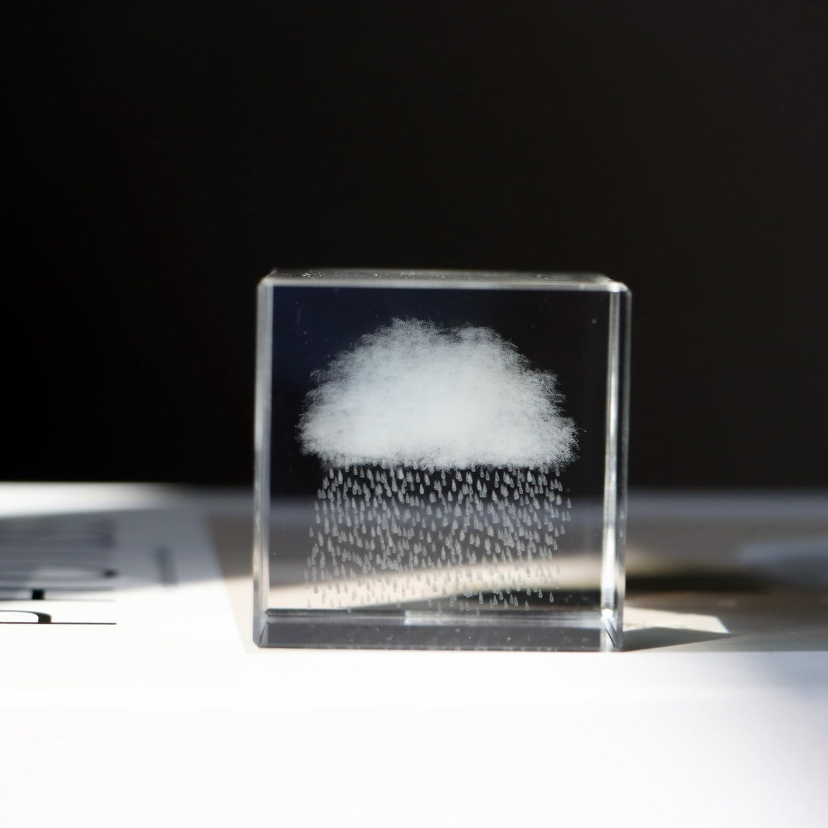 K9 Glass 3D Cloud Paperweight Cube Crystal Art of Ornaments Engraving for Home Feng Shui Decoration Rain Cloud 2