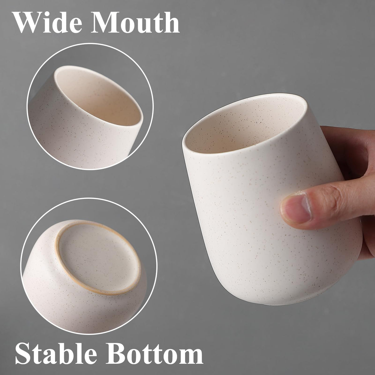 Beige Toothbrush Holder for Bathroom - Ceramic Tooth Brushing Holders, Toothbrush Cup, Toothpaste Organizer for Bathroom Countertop, Makeup Brush Holder, Pen Holder for Home Desktop Storage