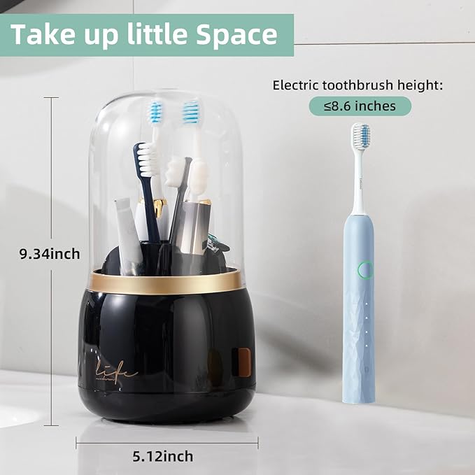 Toothbrush Holders for Bathrooms, Rotating 7 Slots Electric Toothbrush Holders
