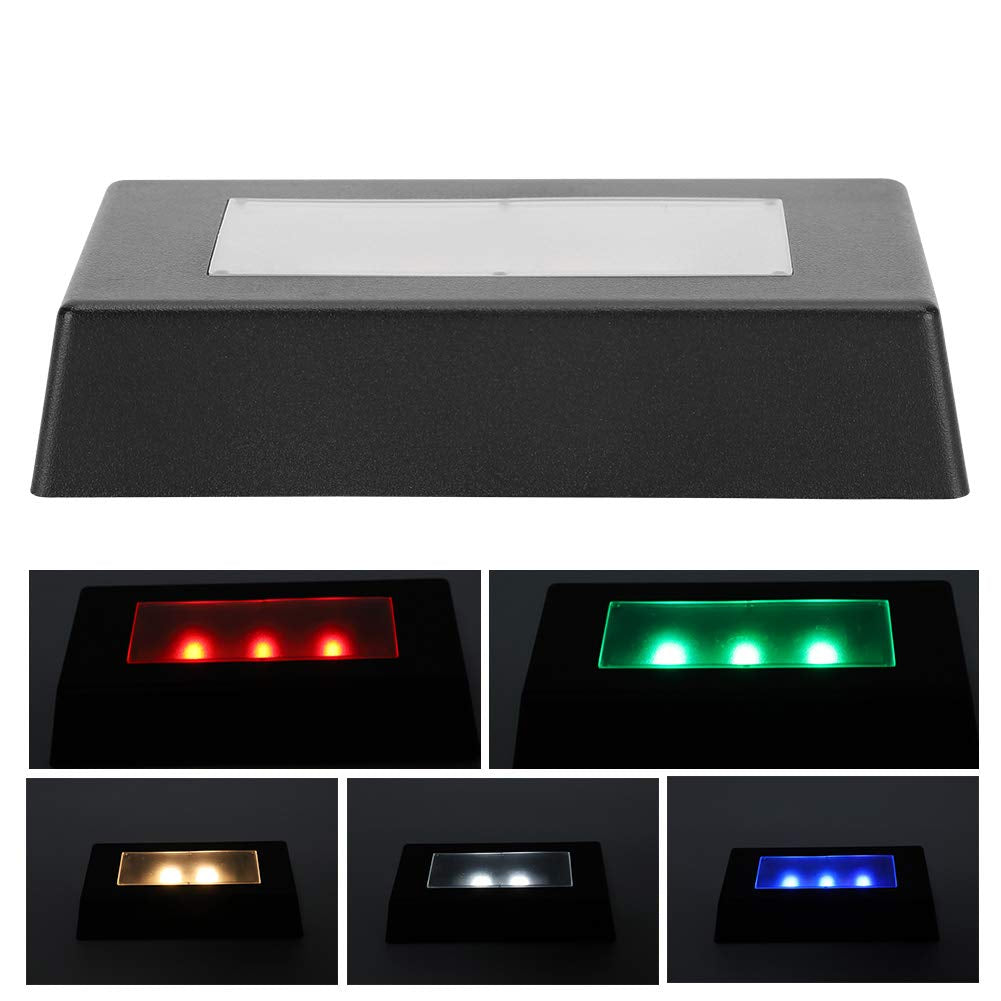 LED Light Base for Glass Art – LED Display Base with RGB Lights, Lighted Base for Crystal 3D Glass Art, USB Powered Rectangle Stand for 3D Crystal Statues