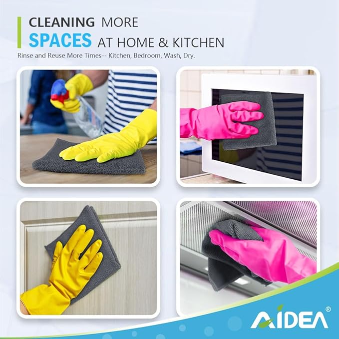 AIDEA Microfiber Cleaning Cloth-12PK, Soft Microfiber Towels