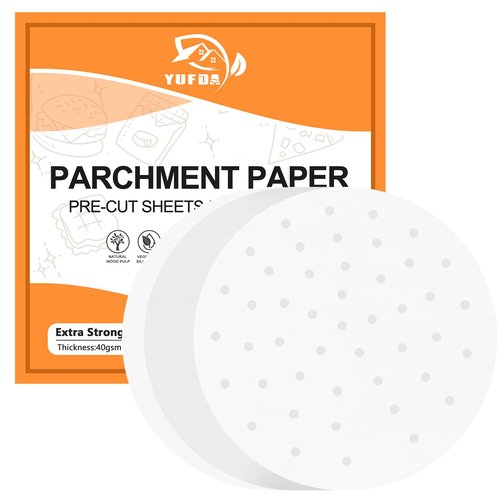Air Fryer Parchment Paper, Set of 120, 12 inch Air Fryer Liner/Bamboo Steamer Liners/Perforated Parchment Paper for Air Fryer, Steaming Basket and More
