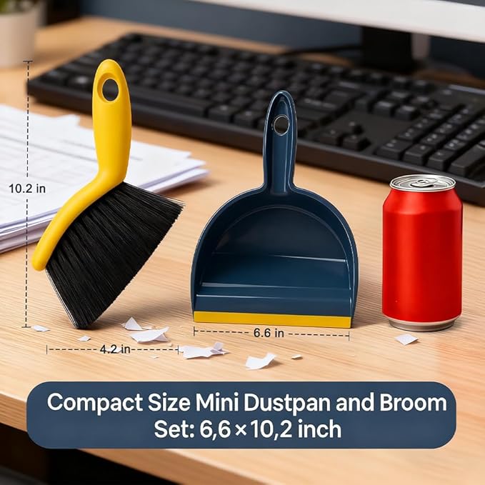 Dustpan and Broom Set Small – Mini Handheld Dustpan and Brush Combo
