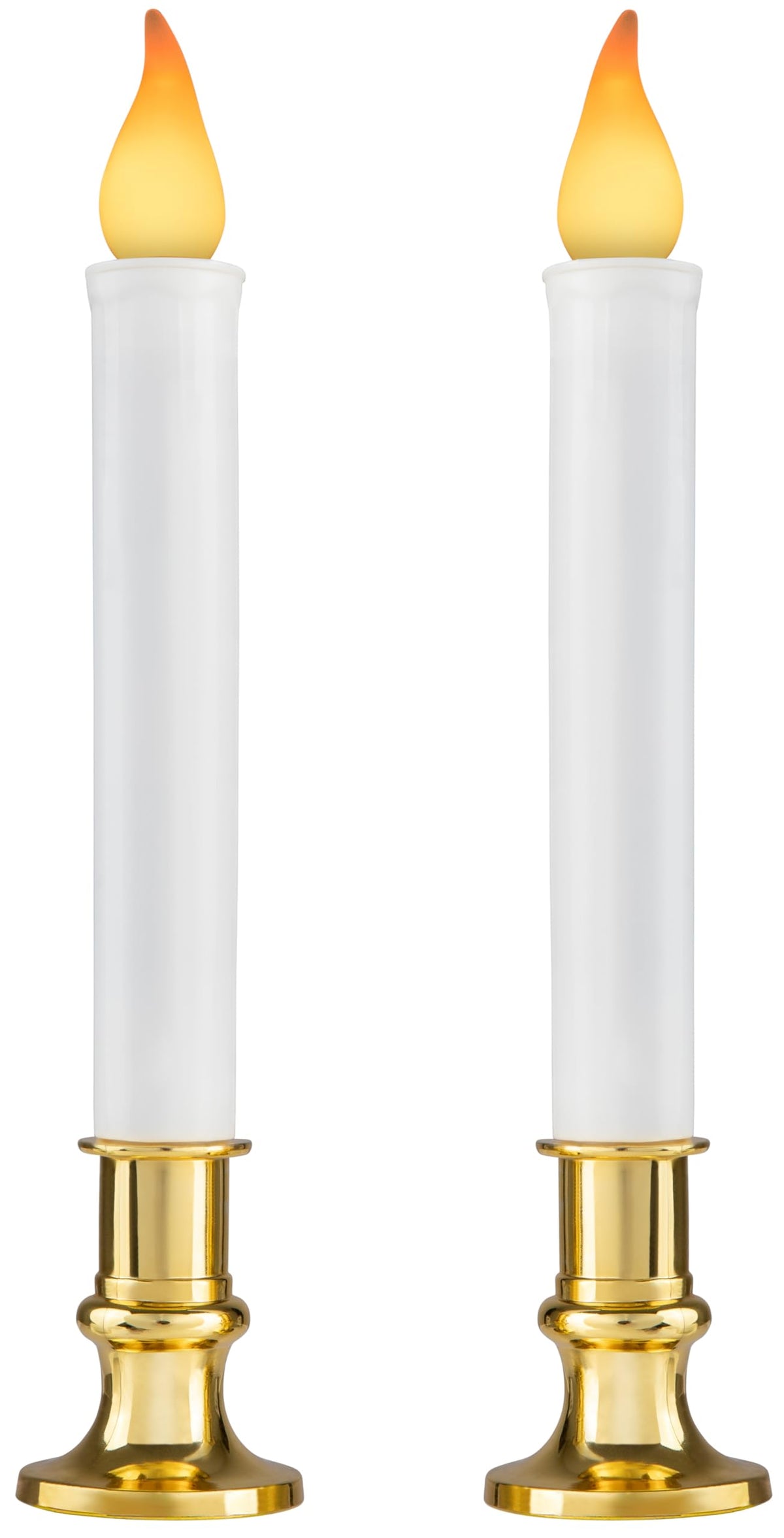 Tupkee Flickering LED Window Candles – Set of 2 Battery-Operated Flameless Christmas Candles with Flickering Flame & Timer for Holiday Window & Home Décory Window & Home Decoration