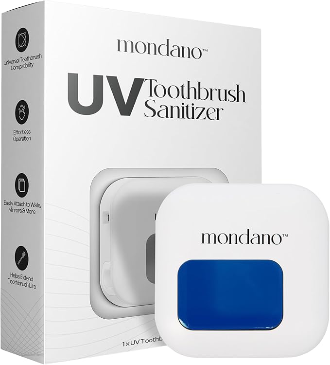 Mondano UV-C Toothbrush Sanitizer and Holder, Toothbrush Case