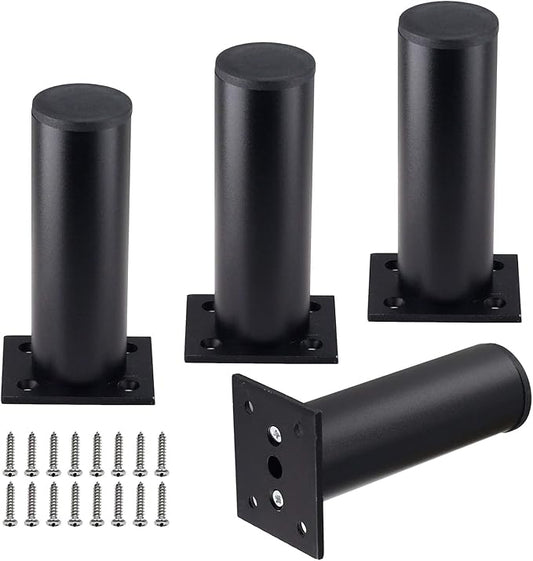 Set of 4 Furniture Legs 4.7 Inch, Adjustable Aluminum Alloy Cabinet Legs