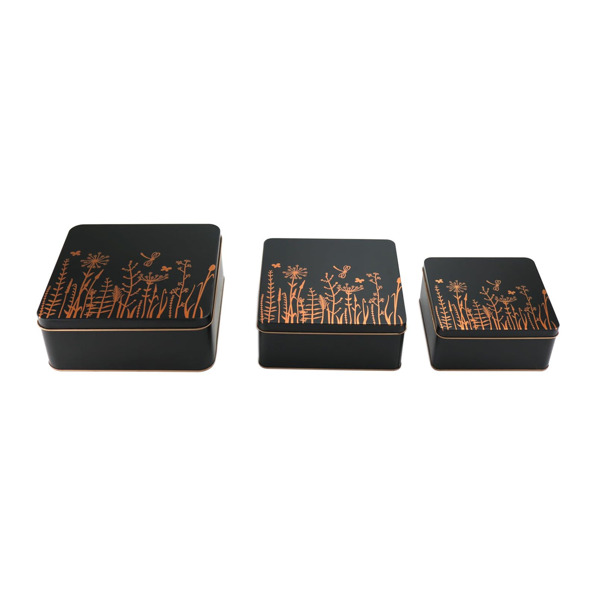 PHILPETY Decorative Storage Box Rural Tin Gift Box Tinplate Candy Cookie Box Square Candy Storage Containers with Lids for Chocolate Candy Tea Coffee Cosmetics Jewelry Photos Gift Case 3Pcs, M3-02