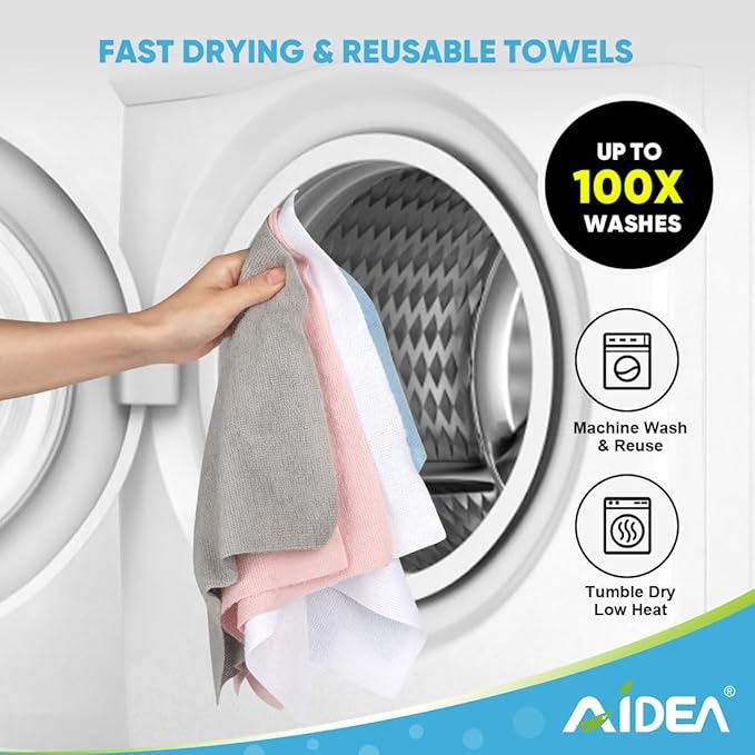AIDEA Microfiber Cleaning Cloth Roll, Reusable Paper Towels Tear Away Cloth