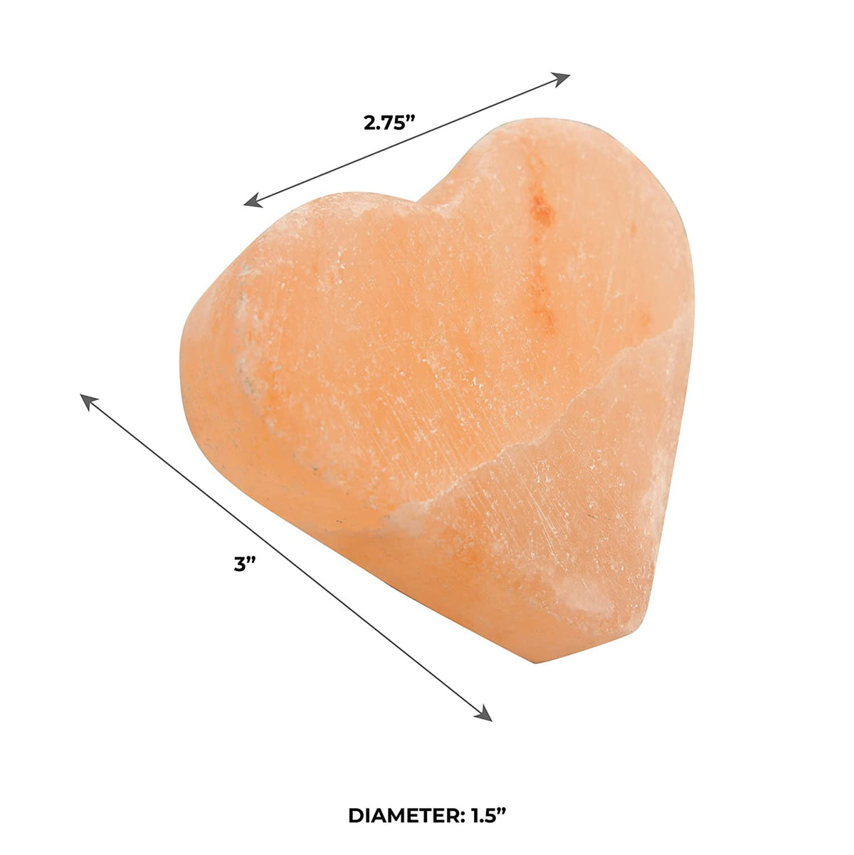 Pure Himalayan Salt Works Heart Massage Stone, Pink Crystal Hand-Carved Stone for Massage Therapy, Deodorant and Salt and Sugar Scrubs, 2.75” W x 3” H x 1.5” D