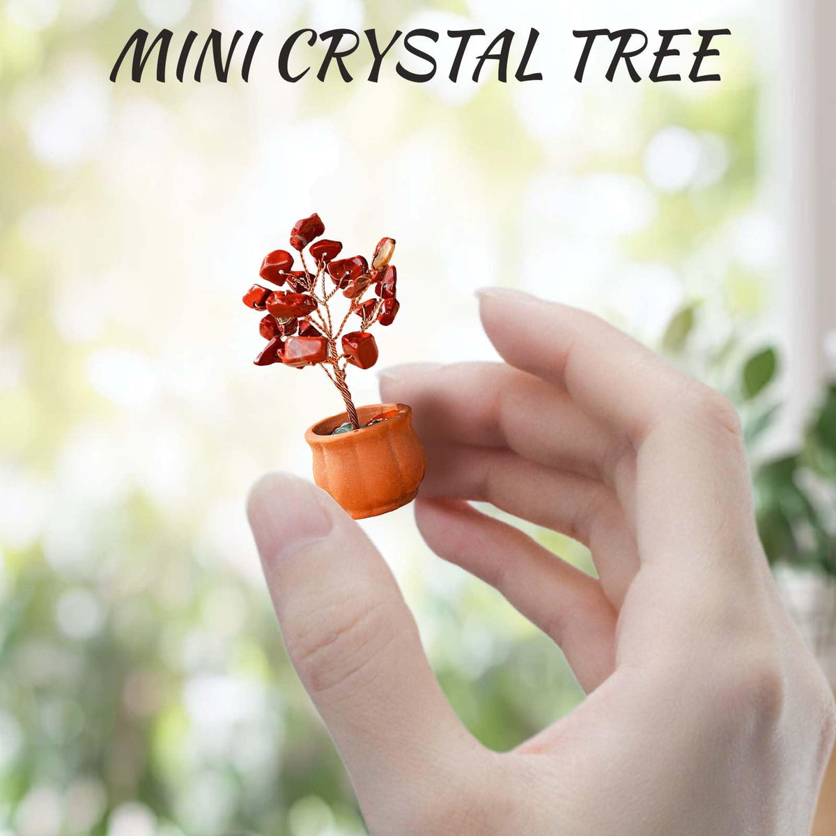 Runyangshi 12pcs Crystal Tree Set Tree of Life Natural Crystal Stones with Bonsai Base Gemstone Trees Fengshui Good Luck Positive Energy Home Decor