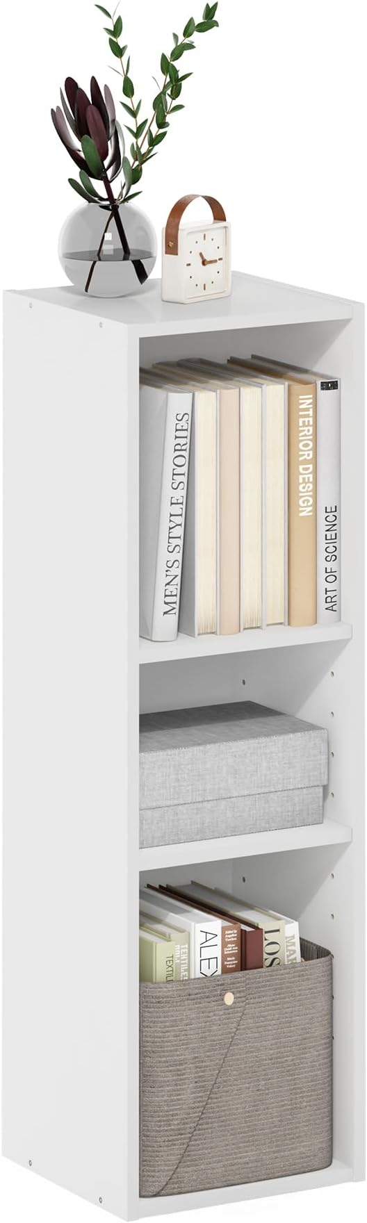 Furinno Fulda Book Shelf, 3-Tier Narrow Bookshelf, Bookcase