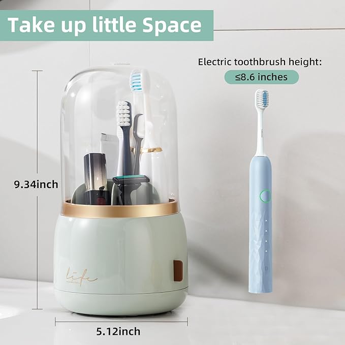 Toothbrush Holders for Bathrooms, Rotating 7 Slots Electric Toothbrush Holders