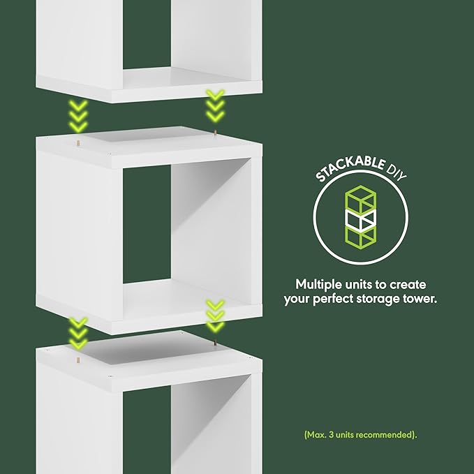 Furinno Cubicle Book Shelf, Stackable Bookshelf, Cube Storage Organizer Bookcase