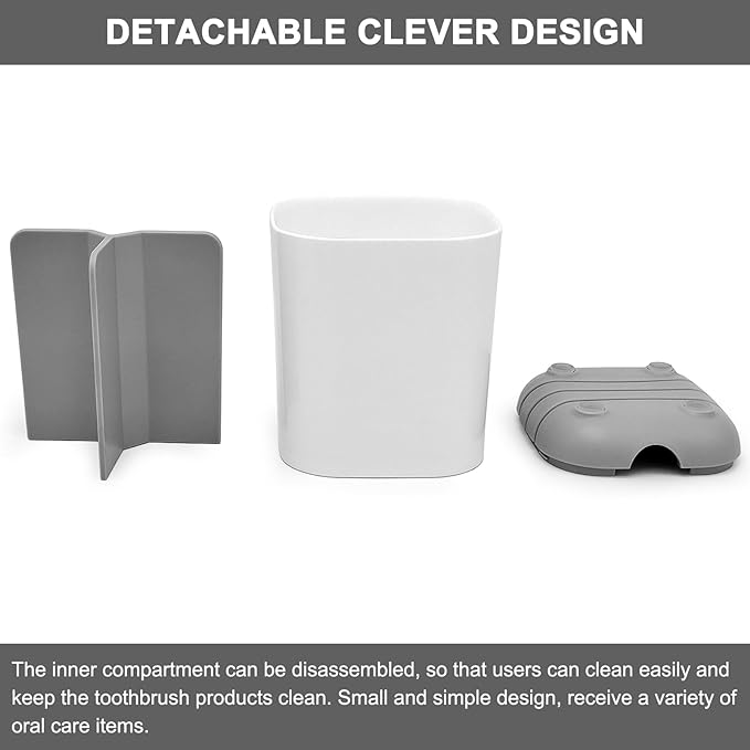 Toothbrush Holder for Bathroom, Plastic Detachable for Easy Cleaning