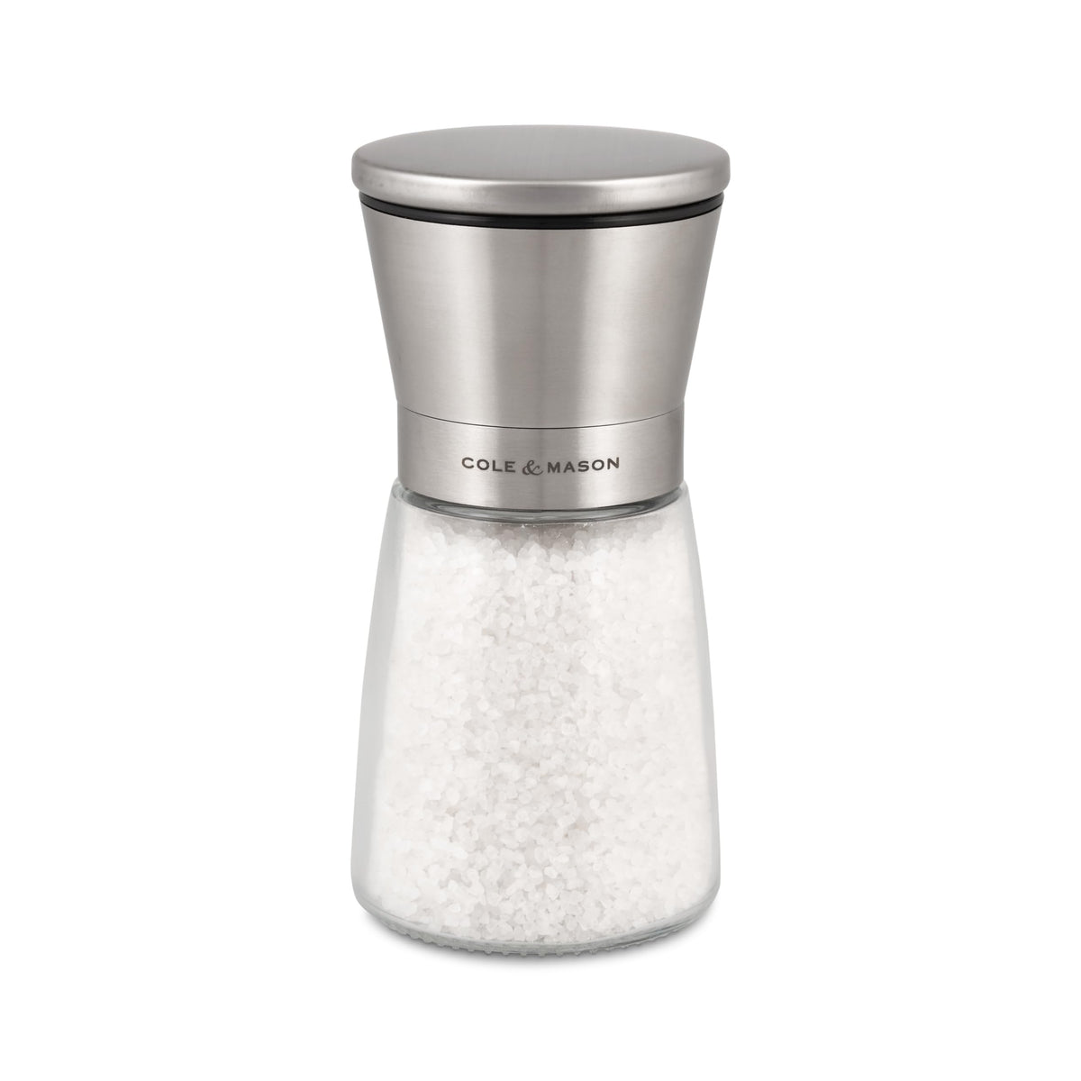 Cole & Mason Sunderland 5.5" Salt Mill Set for Sea Salt - Aesthetic Salt Mills - Kitchen & Home Essentials - Refillable Salt Mill Grinder - Acrylic Spice Mills