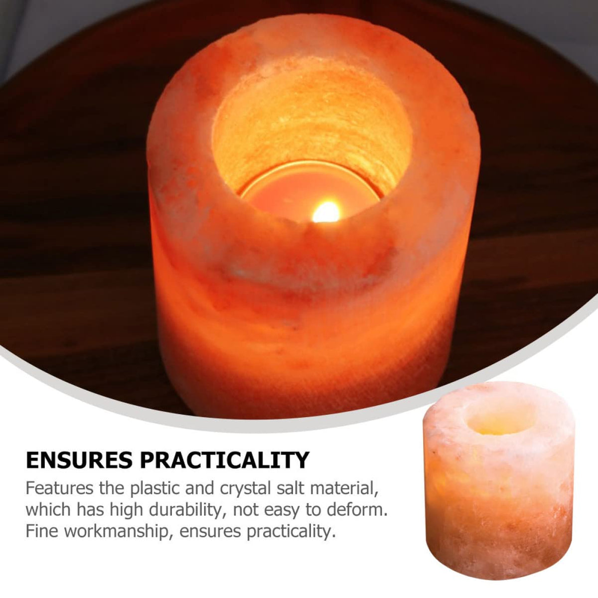 Sosoport Himalayan Crystal Salt Candle Holder Decorative Candlestick for Home Decor Meditation and Yoga for Living Room Bedroom and Outdoor Spaces