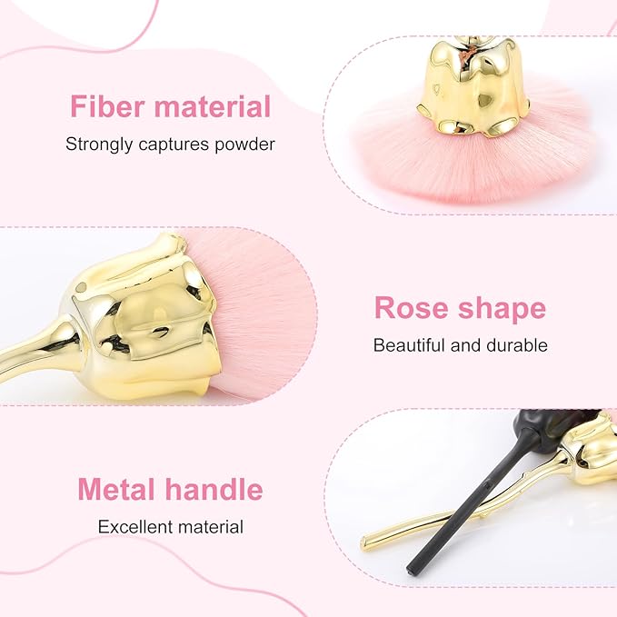 2Pcs Nail Dust Brush, Ultra Soft Nylon Powder Remover