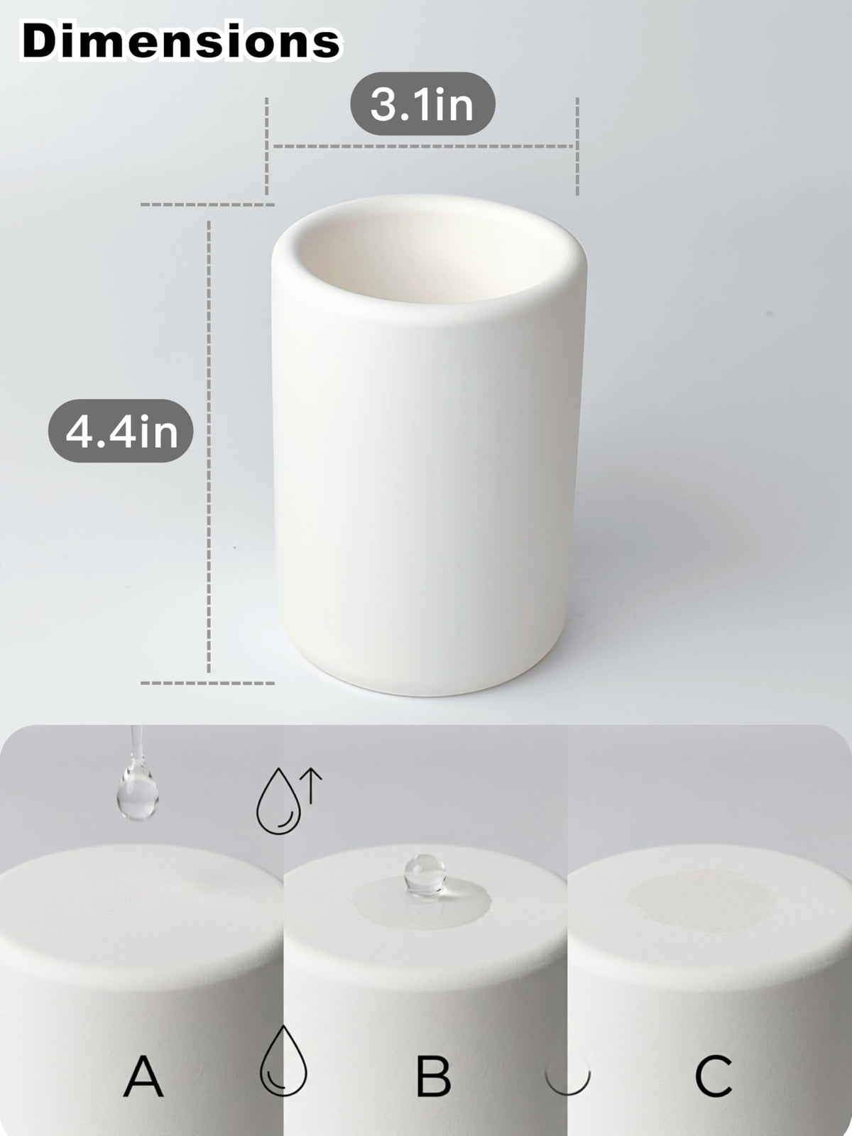 Nature Diatomite Toothbrush Holders for Bathrooms,Drying Stone Electric Toothbrush Holder, Toothpaste Holder, Water-Absorbent, Hand Made, Toothbrush Organizer for Bathroom Countertop, White