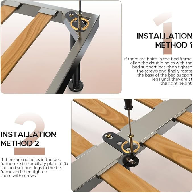 Under Bed Metal Support Legs, Adjustable Height Bed Frame Support Leg, Bed Slat