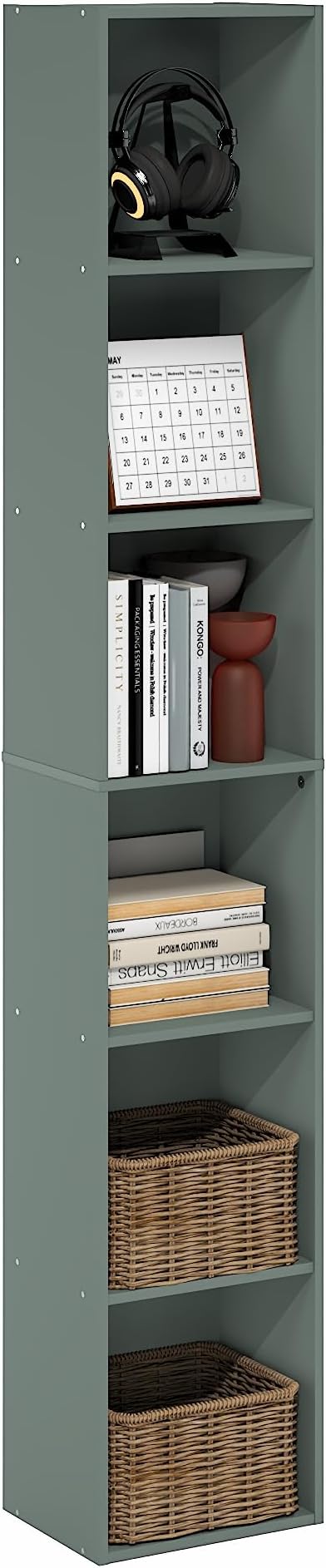 Furinno LUDER Book Shelf, 6-Tier Tall Modern Bookshelf, Bookcase