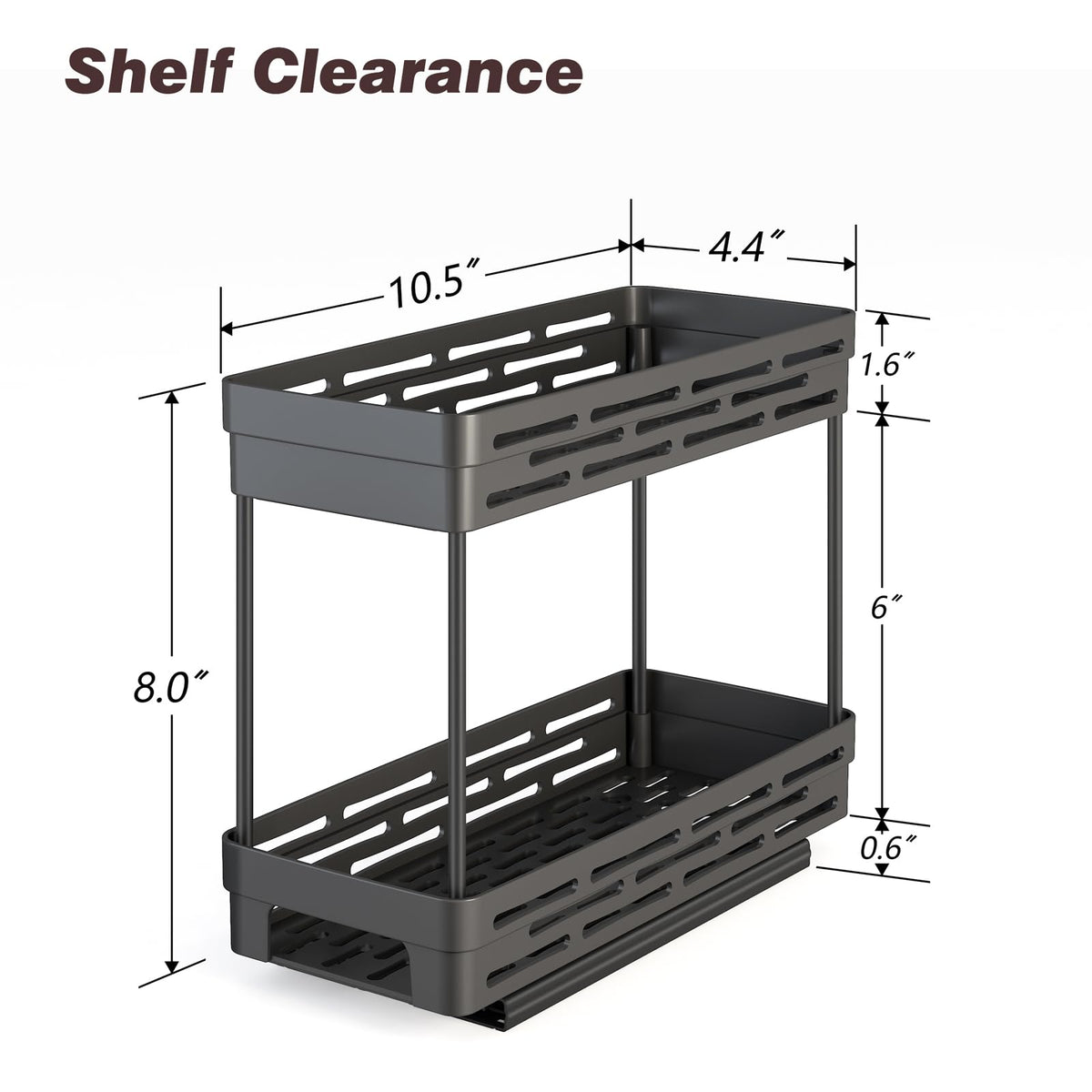 Pull Out Spice Rack Organizer for Cabinet, 3 Packs Slide Out Spice Racks Organizer, Spice Cabinet Organizers, Cabinet Size Need:12'' Highx11'' Deepx5'' Wide,Each Tier Hold 10 Spice Jar - 2 Tier, Black