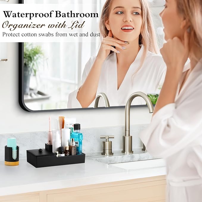 Luxspire Bathroom Counter Organizer, Marble Toothbrush Holder