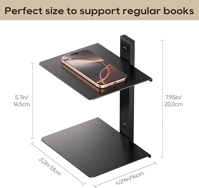Invisible Floating Bookshelf for Wall, 8 Tier Vertical Spine Book Tower Wall