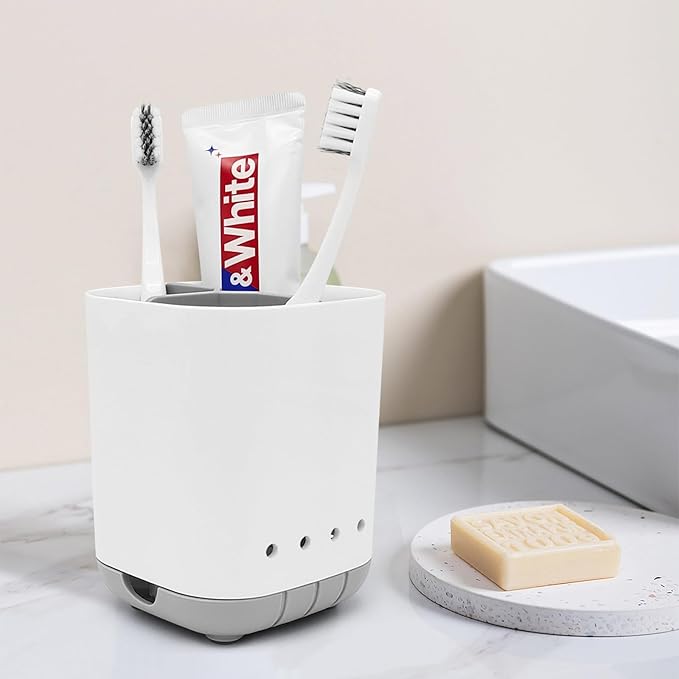 Toothbrush Holder for Bathroom, Plastic Detachable for Easy Cleaning