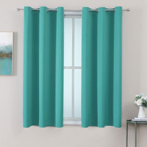 ChrisDowa Grommet Blackout Curtains - Thermal Insulated Room Darkening Panels, Teal, 42W x 63L