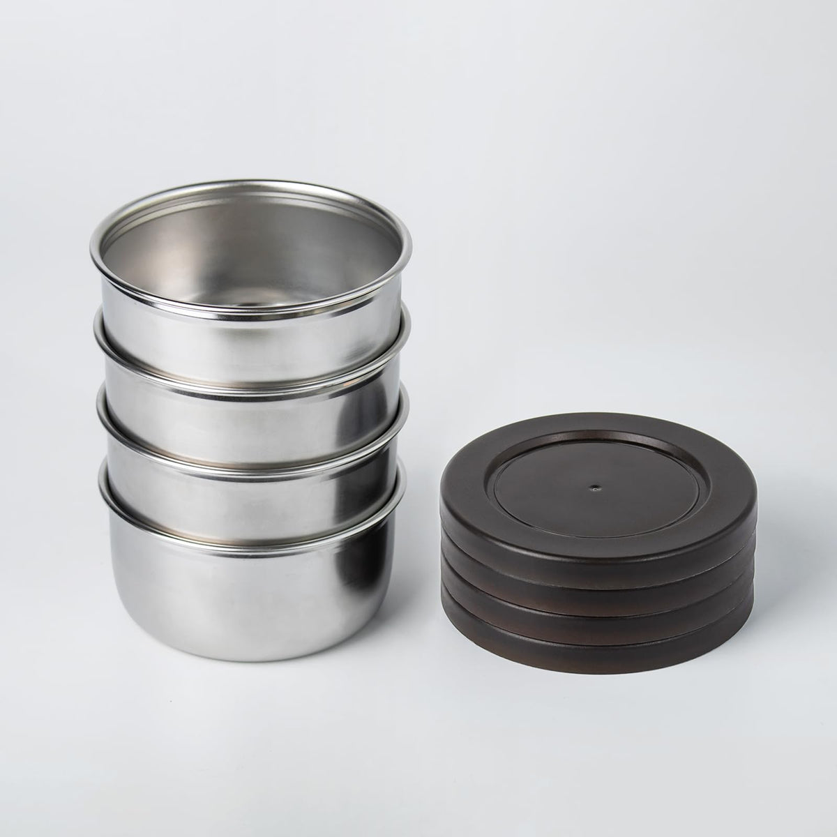 Iyulania 8.5 oz Stainless Steel Lidded Bowls, 4 Pack Unbreakable Small bowls with BPA-free Plastic Lids for Meal Prep, Cooking, Snacks, Leftovers